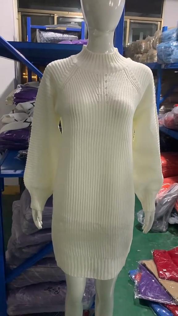 YYFS Женская мода повседневная осень-зима однотонный принт длинный рукав полуводолазка свитера