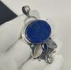 Натуральный лазурит, драгоценный камень синий сапфир, серебряный кулон из стерлингового серебра 925 пробы - Дизайн ручной работы, Украшение для повседневной носки, Уникальный подарок-кулон