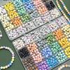 480 шт./коробка Акриловые бусины Буквы Круглые Свободные Разделительные бусины Для DIY Браслет Ожерелье Изготовление Ювелирных Изделий Аксессуары