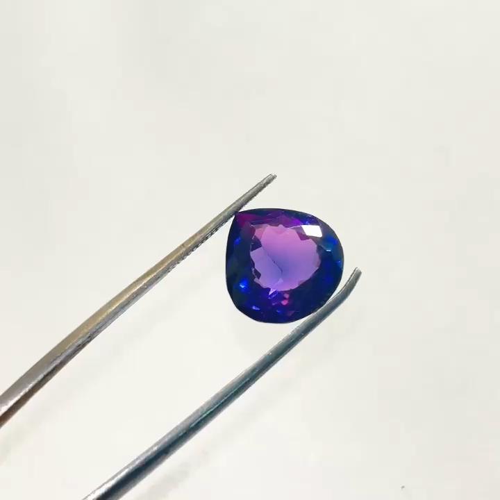 Natural Purple Sapphire Loose Gemstone 15.36 ct Pear Cut Pair September Birthday Birthstone
