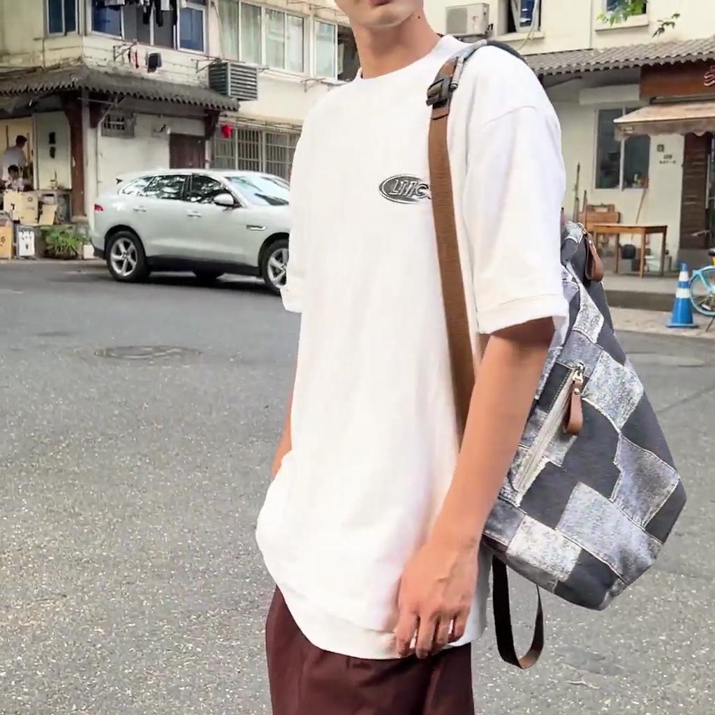 Джинсовый женский рюкзак с цветными блоками, мужские клетчатые рюкзаки, большая вместительная сумка на плечо, студенческая школьная сумка