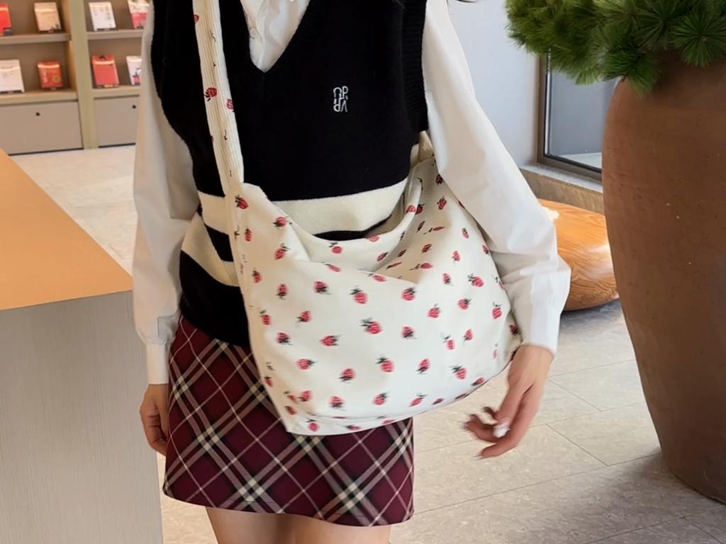 Модная женская сумка через плечо большой емкости из хлопка, повседневная, простая и универсальная