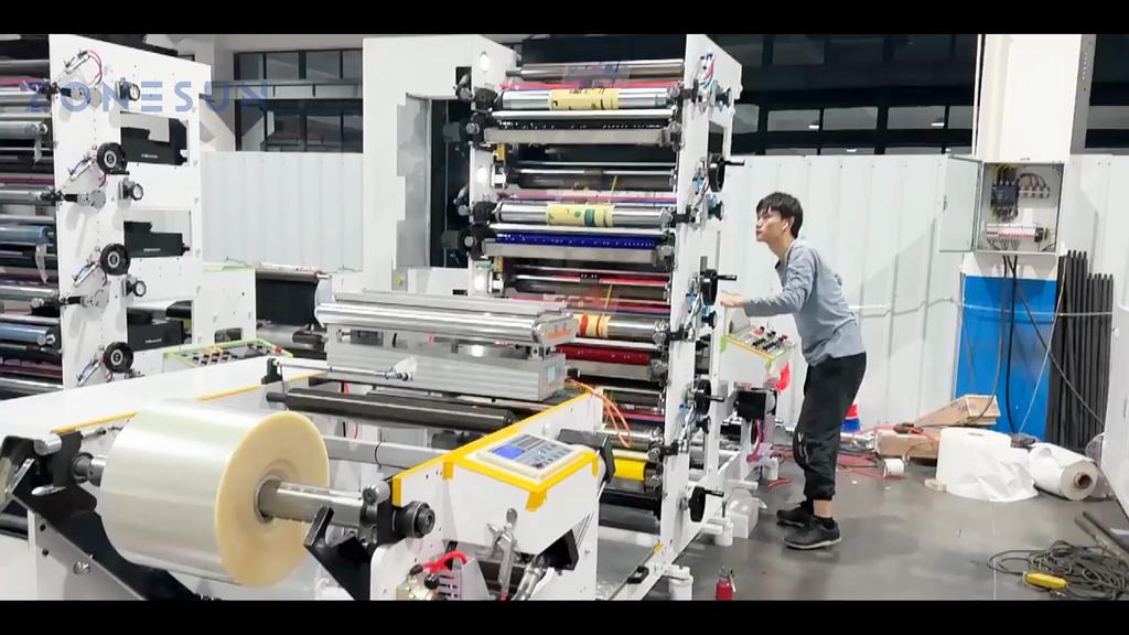 Zonesun ZS-RY4 Flexographic Printing Machine Flexo Press Flexo Label Printing Machine 4 Color Flexo Printing Machine