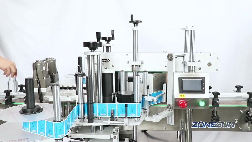 ZONESUN ZS-TB300M Automatic Labeling Machine For Square Bottles Single or Double Side Sticker Flat Bottle Labeling Machine