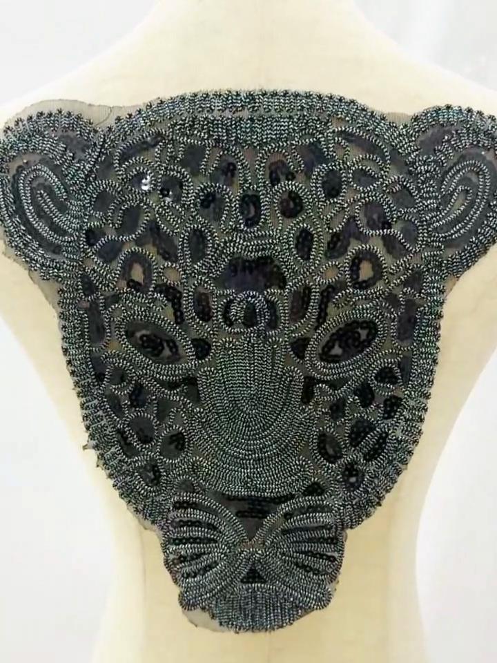 Новые большие золотые пайетки с леопардовой головой, нашивки для одежды «сделай сам», для одежды, пришивные вышитые мотивы тигра, аппликация, поделки