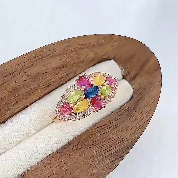 Sace Gems Кольца из стерлингового серебра 925 пробы 2,5*5 мм с натуральным турмалином и драгоценными камнями для женщин, обручальные, коктейльные, вечерние, изящные ювелирные изделия, подарок