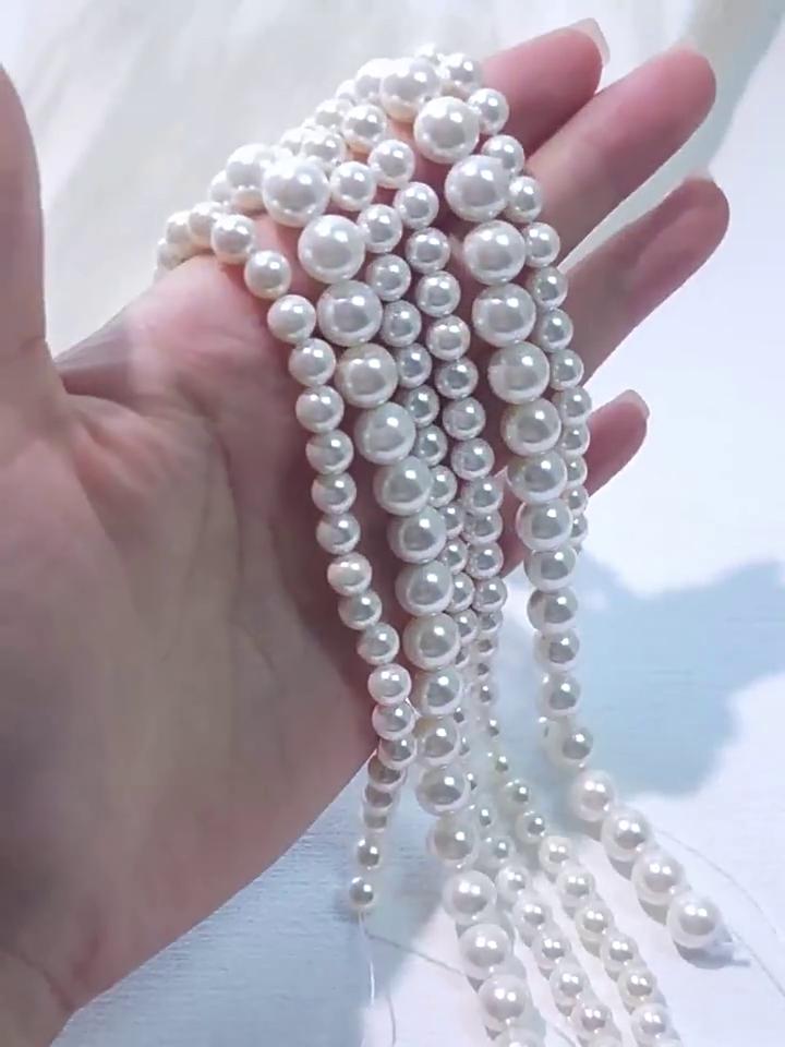 Бусины из перламутровых ракушек, круглые бусины-разделители для изготовления украшений своими руками, ожерелья, браслета, серег, аксессуаров