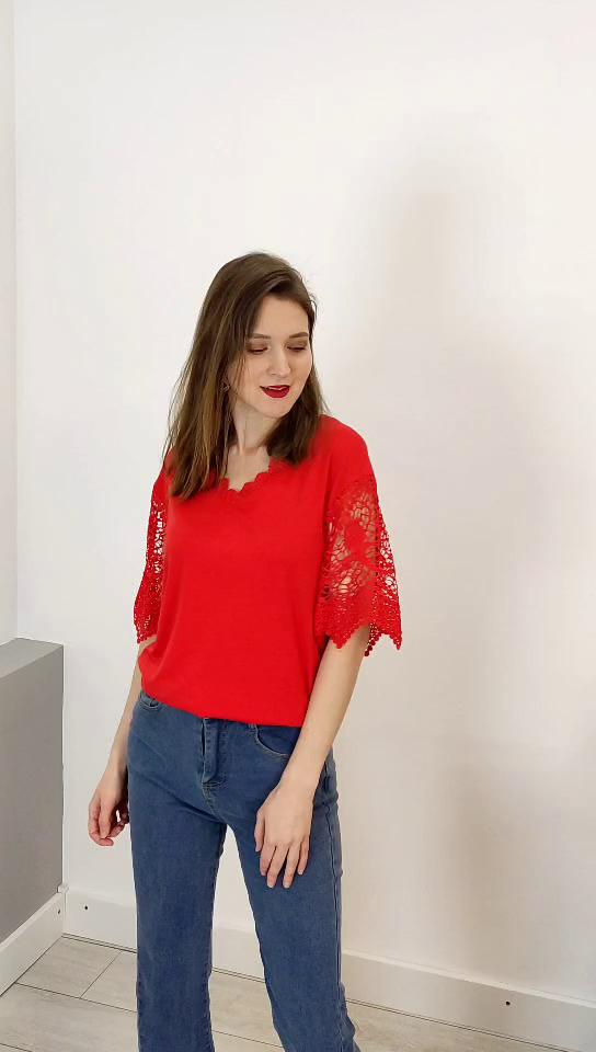 YYFS Женские модные повседневные летние однотонные кружевные блузки с короткими рукавами и v-образным вырезом с принтом, свободные блузки и рубашки
