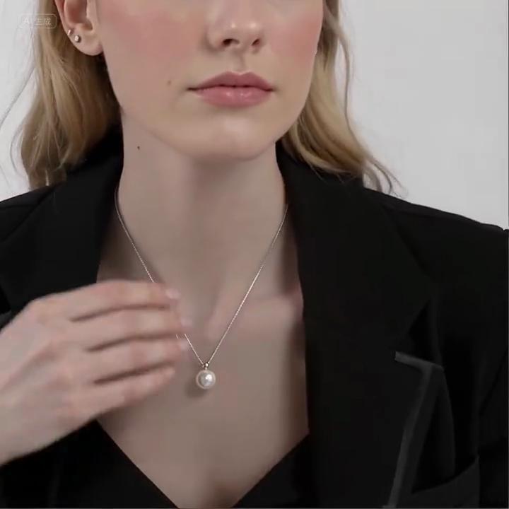 Sterling Silver Pearl Neck Chain Light Luxury Necklace Niche Women's Collarbone Chain