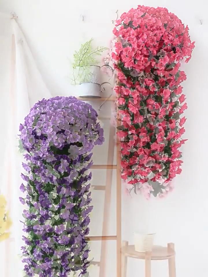 Artificial Flowers Long Vine Violets Home Wedding Outdoor Garden Arch Decorations Christmas Potting Pavilion Accessories