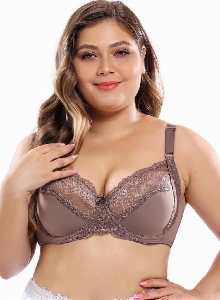 Thin Cup Bras for Women With Wired Sexy Lace Lingerie Plus Size Underwear 38D-48 D Cup