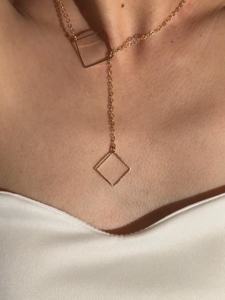 Элегантные линии геометрические позолоченные квадратные серьги женские украшения изящное ожерелье с подвеской на цепочке комплекты бижутерии высокого класса