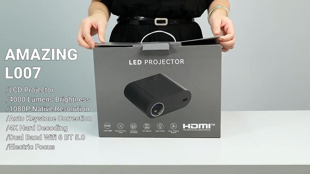 Vivicine L007 Портативный проектор для домашнего кинотеатра Android 11 Full HD 1080p, автофокус, автоматическая коррекция трапецеидальных искажений