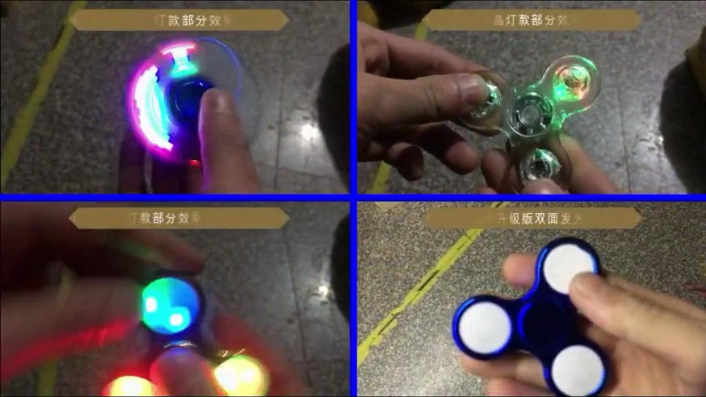 Star Shine Transparent Crystal LED Fidget Hand Spinner Stress Relief Toy Triangle Single Finger Gyro