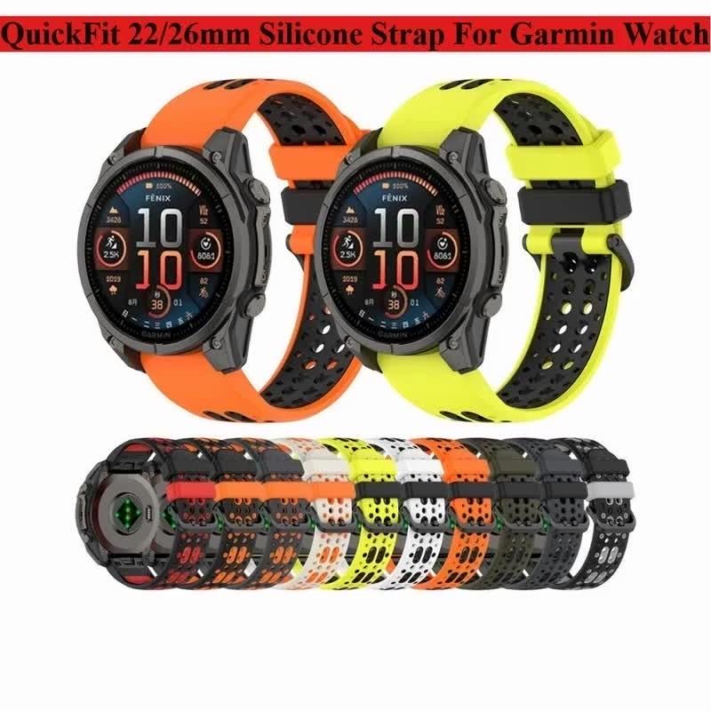 22mm 26mm Marine Silicone QuickFit Sport Strap For Garmin Fenix E 8 8x 7 7X/6 6X PRO/5 5x Puls/Epix Pro/Enduro 3/Tactix 8 7 Band