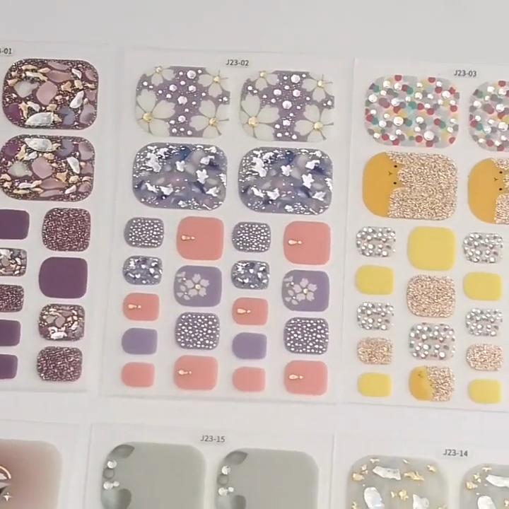 22Pcs Toe Nail Fake Nail With Glue /fake Nails Sticker Fake Nails With Sticker French Nail Nail Set Manicure