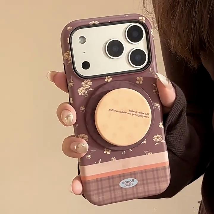 Ретро Цветочный Чехол-Подставка для Телефона для iPhone 17 и iPhone 17 Pro Max