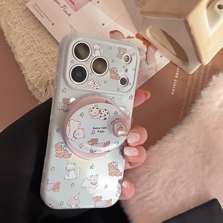 Магнитный чехол для телефона с мультяшным животным, совместимый с iPhone 16, iPhone 17 и iPhone 17 Pro Max
