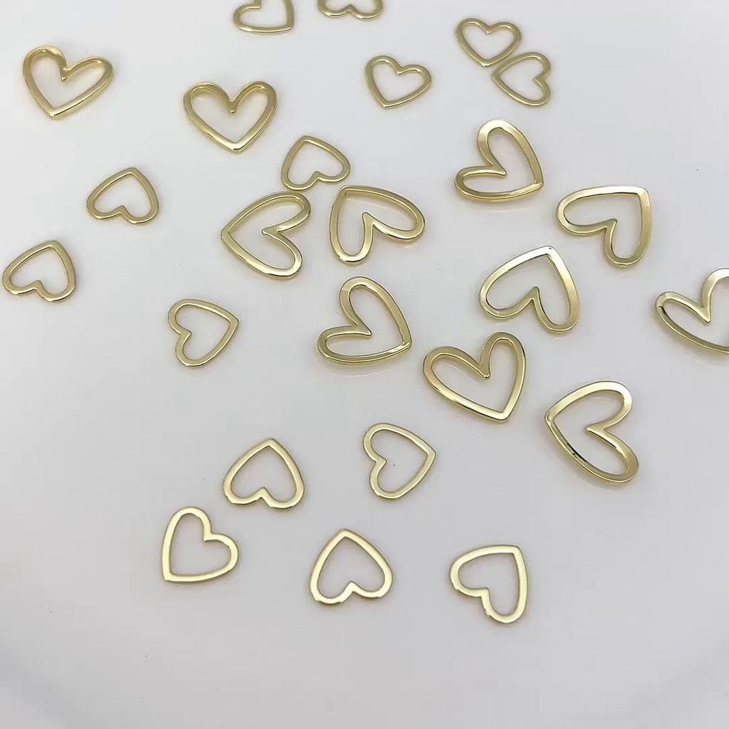 Copper Hollow Peach Heart Charms For DIY Jewelry Making Craft Accessories