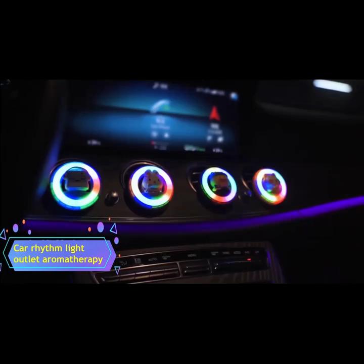 Набор светодиодных освежителей воздуха для автомобиля RGB - ароматерапевтический диффузор с синхронизацией музыки и 3 премиальными ароматами (Океан, Одеколон, Лимон) - Питание от порта USB