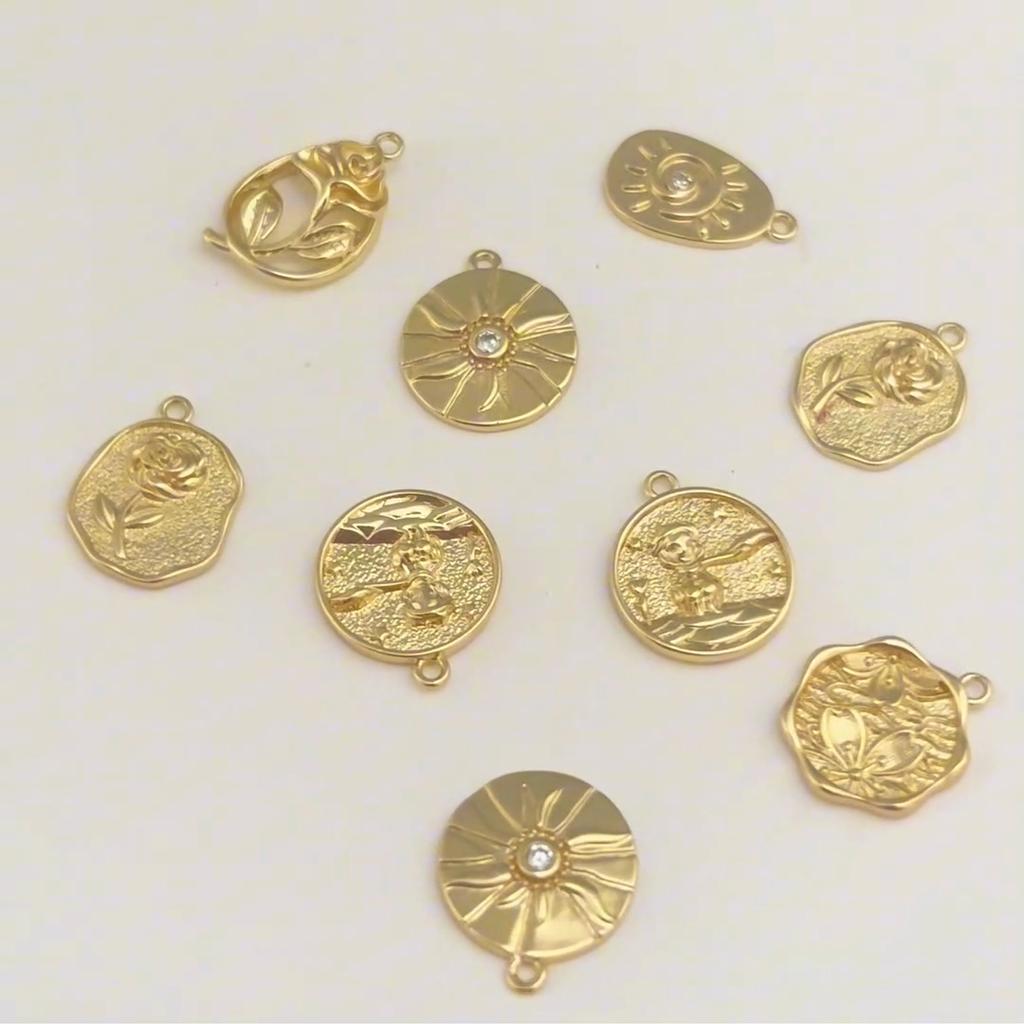 Copper Prince Rose Sun Pendant For DIY Jewelry Making Craft Accessories