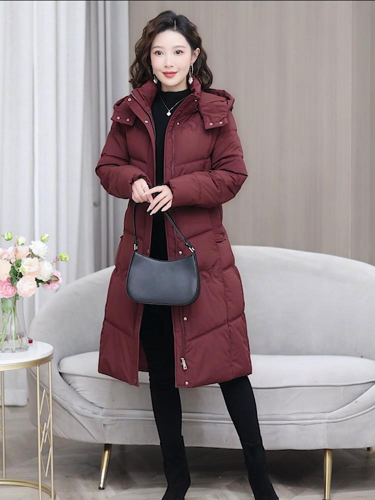 Elegant Winter Jackets Woman Long Parkas Hooded Loose Thick Warm Long Sleeve Overcoats Lady Jackets