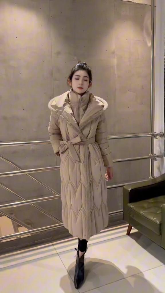 Plus Size L-7XL Fashion Winter Jackets Woman Long Parkas Hooded Loose Thick Warm Overcoat Casual Women's Coats With Belt