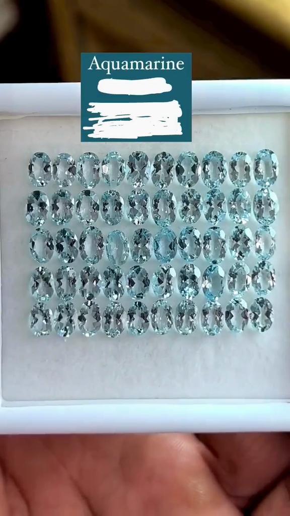 A+ Quality Natural Aquamarine Oval Cut Gemstone Lot, Calibrated Size Aquamarine Gemstone Lot, All Size Aquamarine Faceted Gemstone For Jewelry Making.