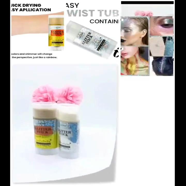 Серебристый глиттер-стик, Макияж для рождественской вечеринки и рейва, Стойкий, Легко снимается, Идеально подходит для лица, волос и тела - 16 г