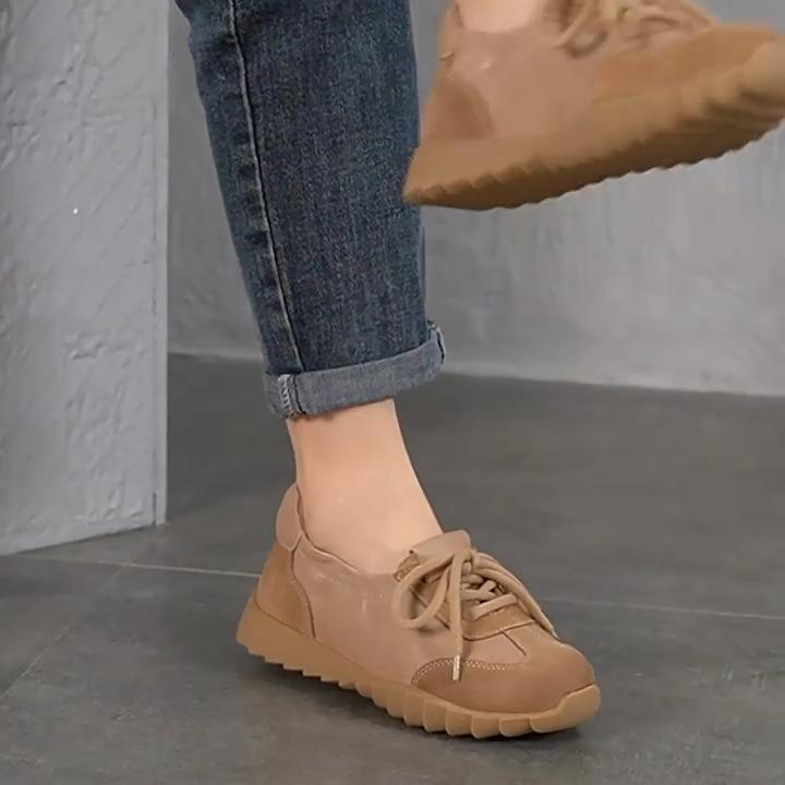 Johnature Высококачественная натуральная кожа на шнуровке повседневная обувь на мягкой подошве с круглым носком женские туфли на плоской подошве