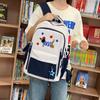 Контрастный цвет, мультяшный рюкзак, для учеников средней школы, легкий школьный рюкзак, женский рюкзак большой вместимости