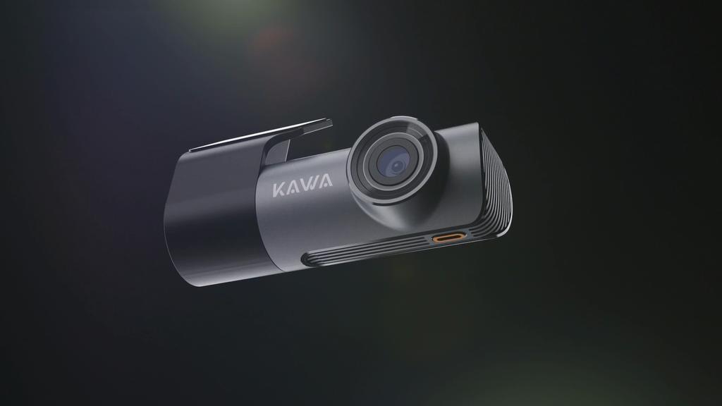 KAWA Видеорегистратор спереди 1296P, голосовое управление, WiFi-видеорегистратор с функцией ночного видения WDR, вращающийся на 360° корпус, угол обзора 145°, G-сенсор, D5