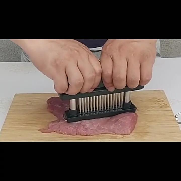 Тендерайзер для мяса с 48 сверхострыми игольчатыми лезвиями из нержавеющей стали, кухонный инструмент для приготовления пищи, лучший для размягчения, барбекю, маринада