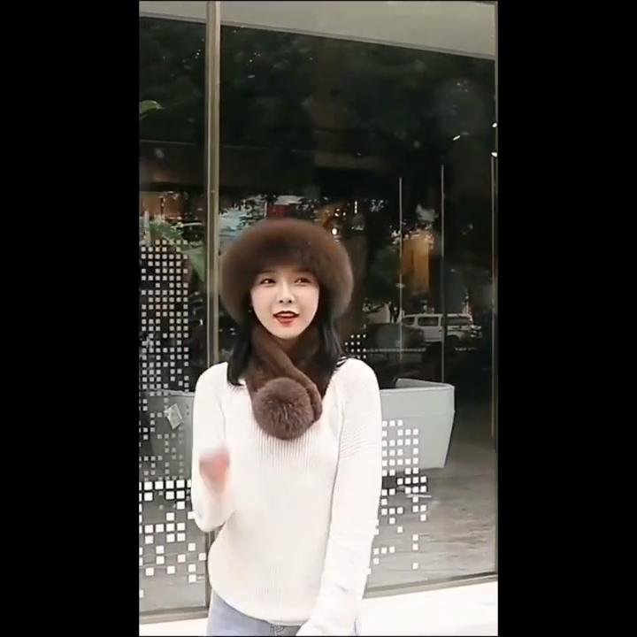 Женская Шапка Шапка из Искусственного Меха Лисы Зимняя Extra Толстая Стиль Ladieswear Монгольский Берет Шарф и Шапка-Бассейн Баотоу Ветрозащитная и Снегозащитная Шапка
