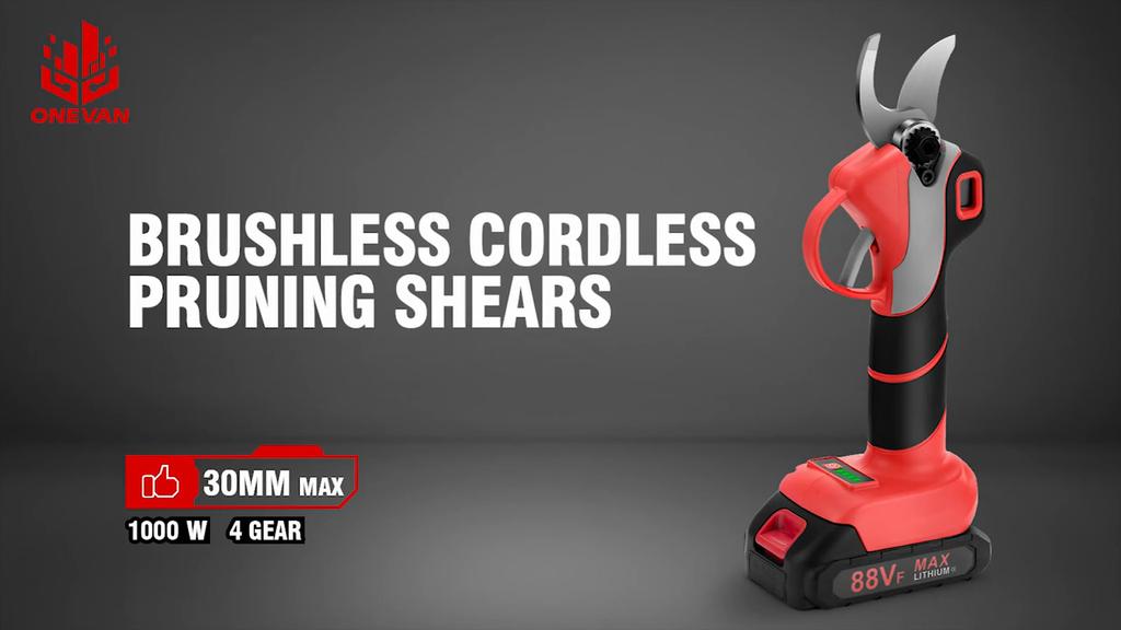 ONEVAN 30 мм 4 передачи, бесщеточные электрические секаторы, аккумуляторные, фруктовые деревья, обрезка бонсай для Makita, батарея 18 В