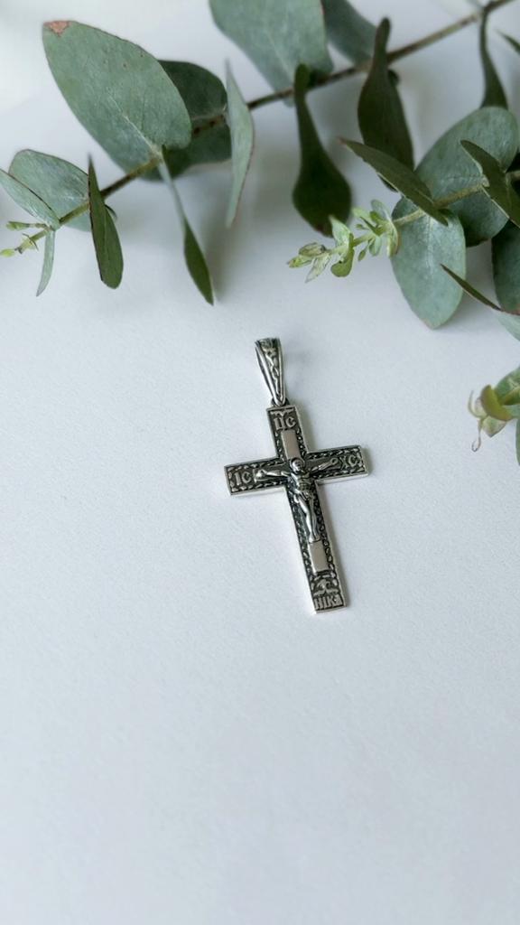 Серебряный крестик без камней (2156666)