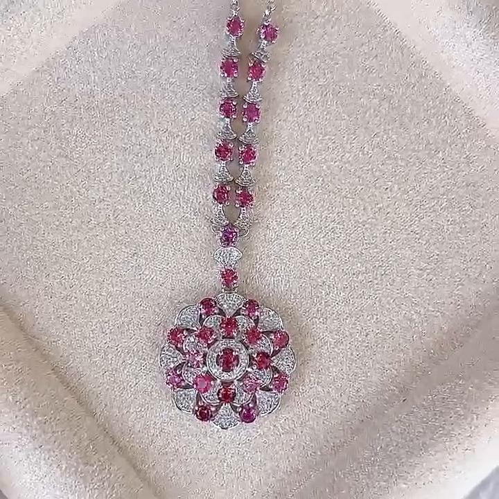 Sace Gems Сертифицированное ожерелье из стерлингового серебра 925 пробы с натуральным гранатом, 3 мм, для женщин, помолвки, коктейльной вечеринки, ювелирные украшения