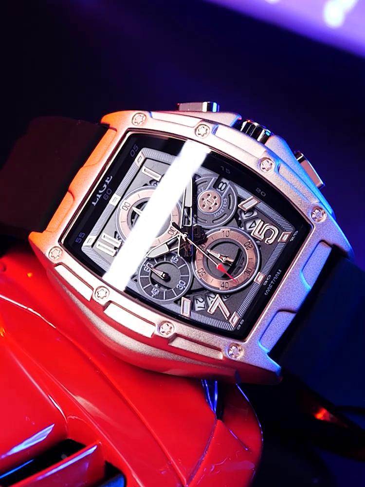 LIGE New Fashion Men Watch Top Brand Leisure Sports Silicone Quartz Watch Night Glow Waterproof Automatic Date Watch