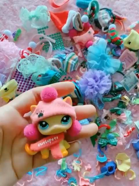 15/20/25pcs Pet Shop Lovely Accessories,Clothes Hat Bear Food Collar Necklace Bow Hat for Collectible,Compatible with Lps Toys