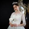 2024 осень и весна женское одно плечо Dream с тонким рукавом кружевное свадебное платье S-9XL