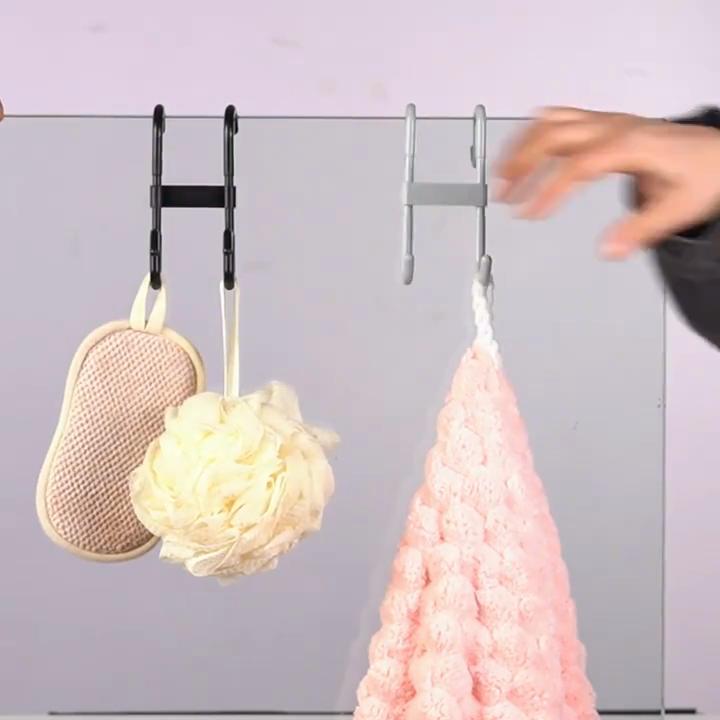 Многофункциональный крючок для душевой двери, модный пластиковый подвесной крючок для крепления на дверь для одежды, пальто, полотенца, аксессуар для стеклянной двери душевой ванной
