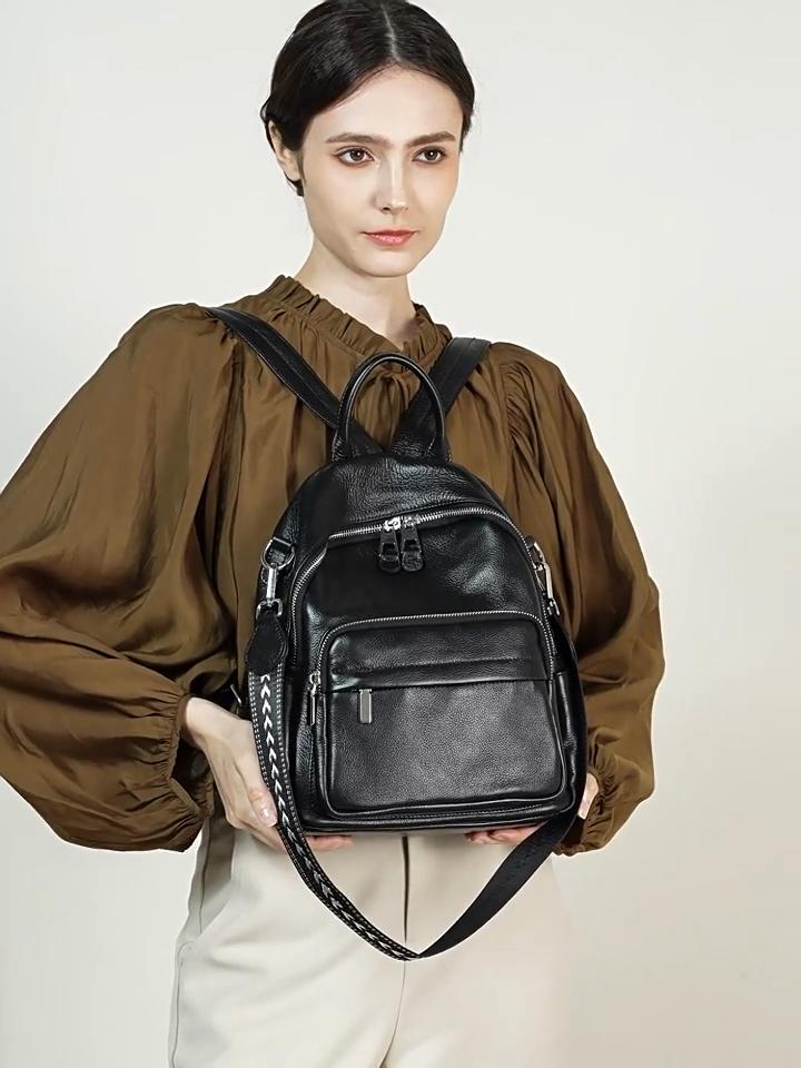 Women's Genuine Leather Large Capacity Backpack QSL2696