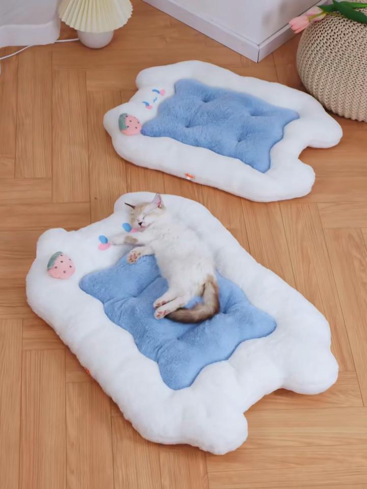 Cat Mat Cat Sleeping Cushion Cat Bed Pillow Mattress Pet Floor Mat Kennel Winter Warm Dog Mat Pet Supplies