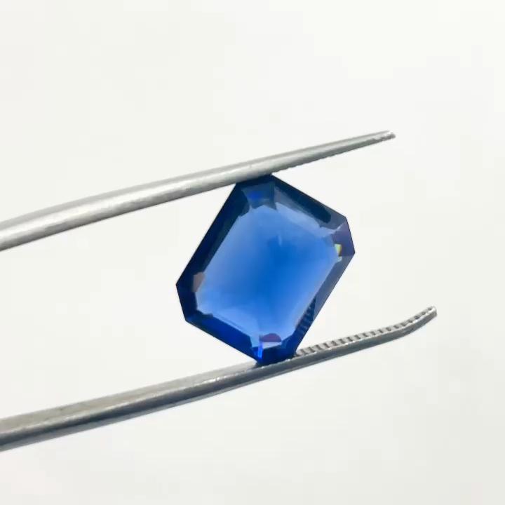 Натуральный сапфир СЕРТИФИЦИРОВАННЫЙ Изумрудная огранка 12,03 карата Синий сапфир Свободный драгоценный камень AR-620