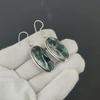 Серьги из натурального драгоценного камня серафинит, старинные серьги из стерлингового серебра 925 пробы, серьги-подвески из серебра в стиле бохо, подарки для женщин, подарки для нее