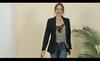 Women's Long Sleeve Open Front Blazer Button Detail Casual Work Office Jacket