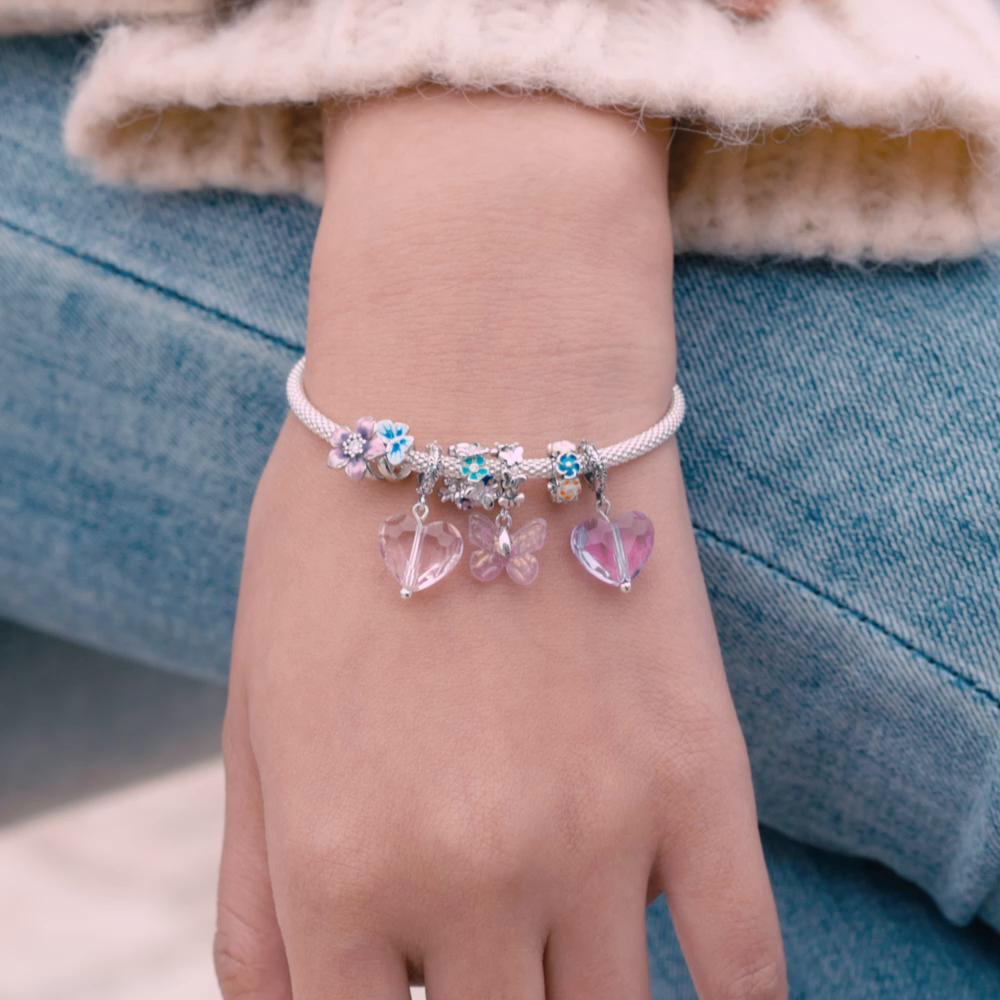 Bamoer 925 Sterling Silver Colorful Garden Metal Beads for Women Jewelry Making Silver Charm for Original Bracelet