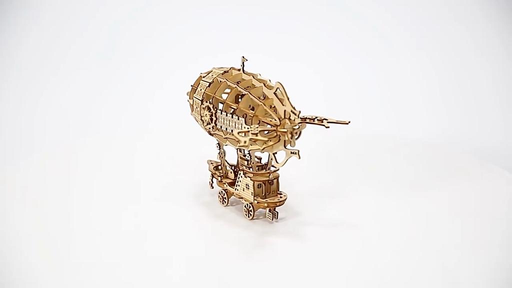 Creative Airship Model DIY 3D Wooden Puzzle Building Block Kits Assembly Toy Birthday Gift For Kids Adult Home Decor