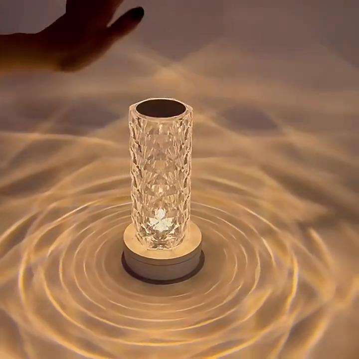Touch LED Crystal Rose Light USB Creative Light Luxury Bedside Romantic Atmosphere Light Used for Room Decoration and Gift Giving