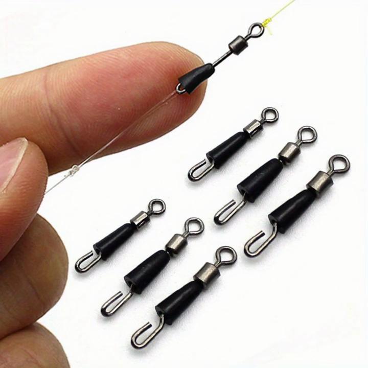 10pcs Carp Fishing Feeder Swivels Accessories, Swivel Snaps Connector For Outdoor Fishing